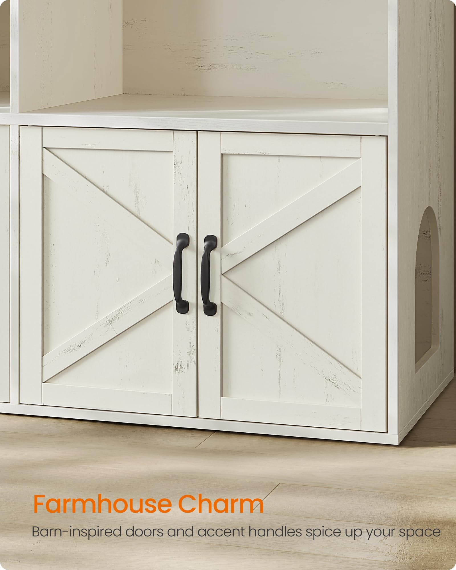 Feandrea double cabinet design adds farmhouse charm and practicality.