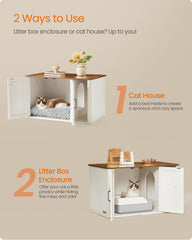 Feandrea finish in honey brown and rustic white blends with furniture.