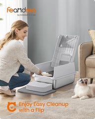 Feandrea litter box with two doors provides flexible entry for comfortable cats.