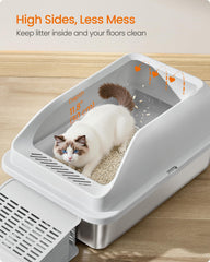 Feandrea litter box with low front entry and ramp for easy access.