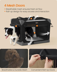Feandrea crate includes removable fleece pad for cozy comfort during trips.