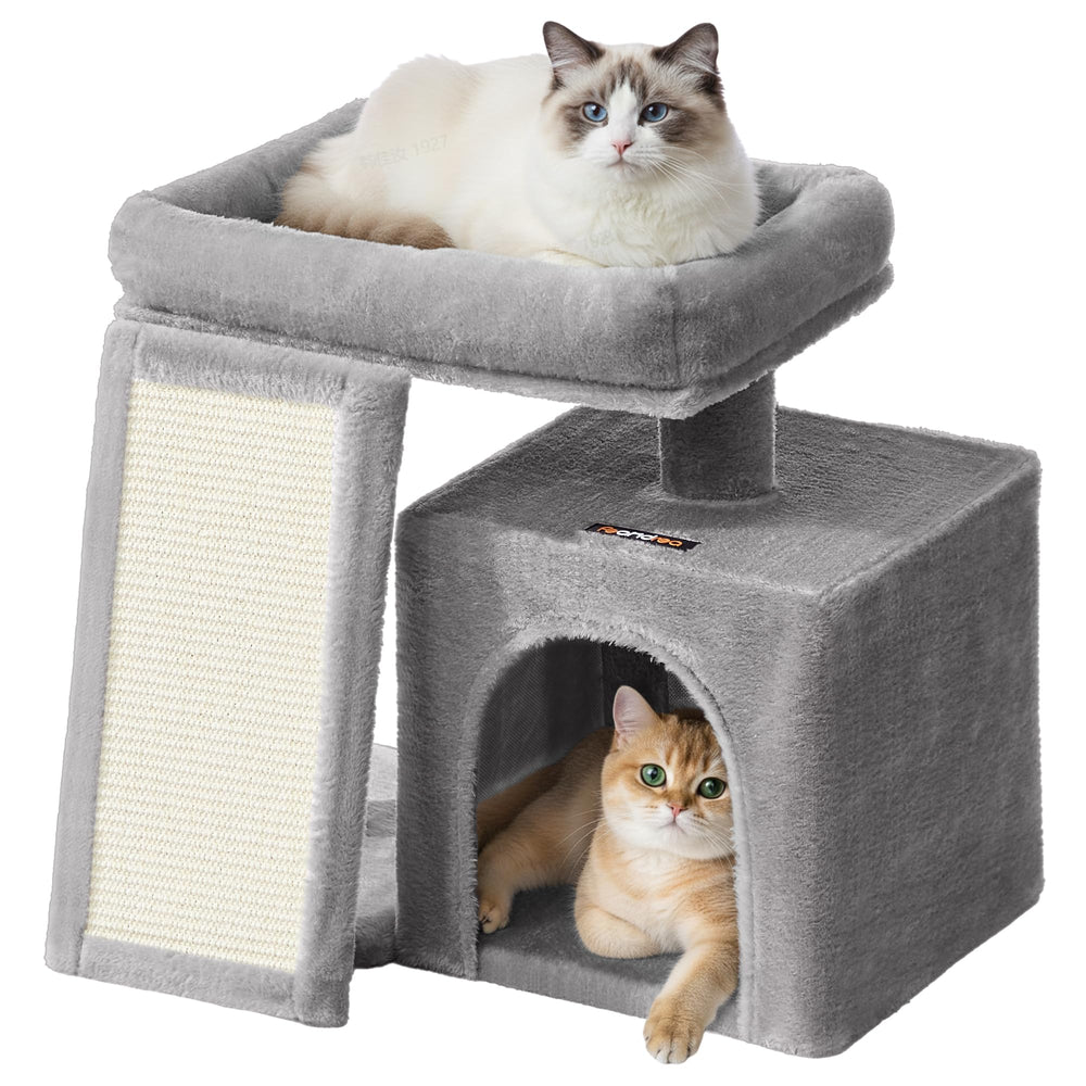Feandrea small cat tree dove gray top perch for lounging in style