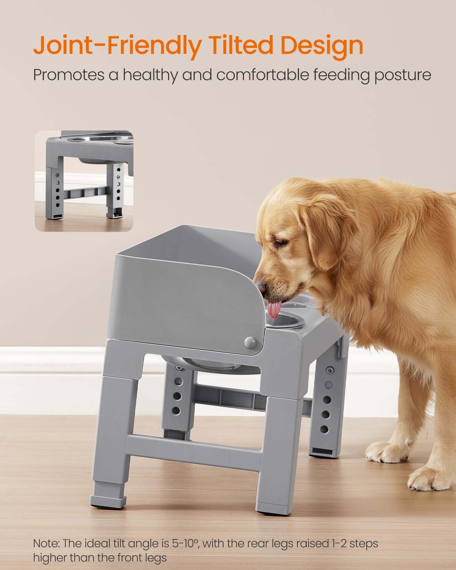 Feandrea tilted design with a 5-10 degree angle for better posture