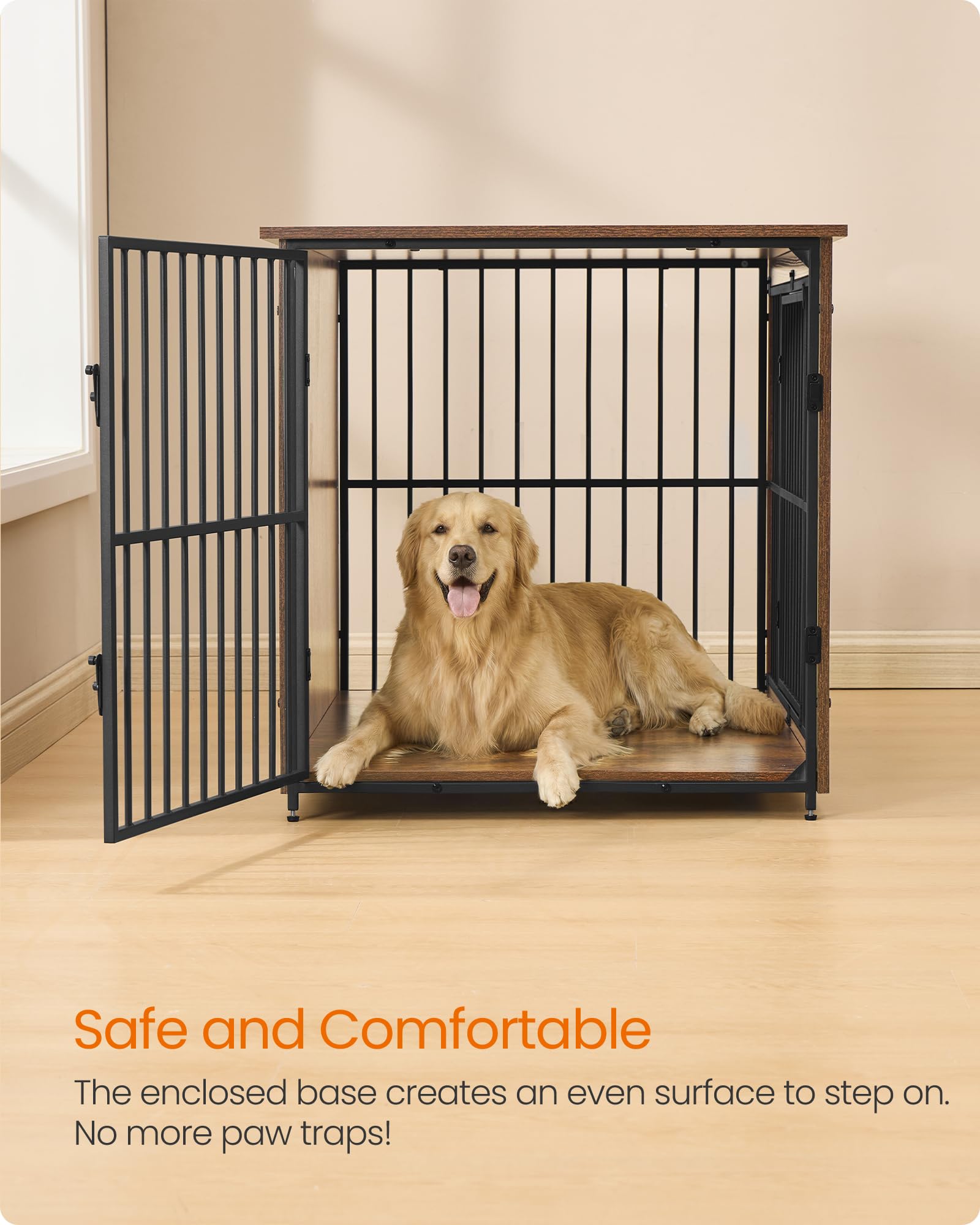 Feandrea heavy-duty materials ensure chew-resistant crate durability.