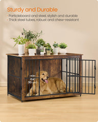 Feandrea kennel's enclosed base keeps paws safe and prevents snags.