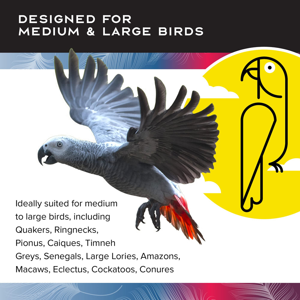 Featherland Paradise beak activity toy supports natural wear and play.