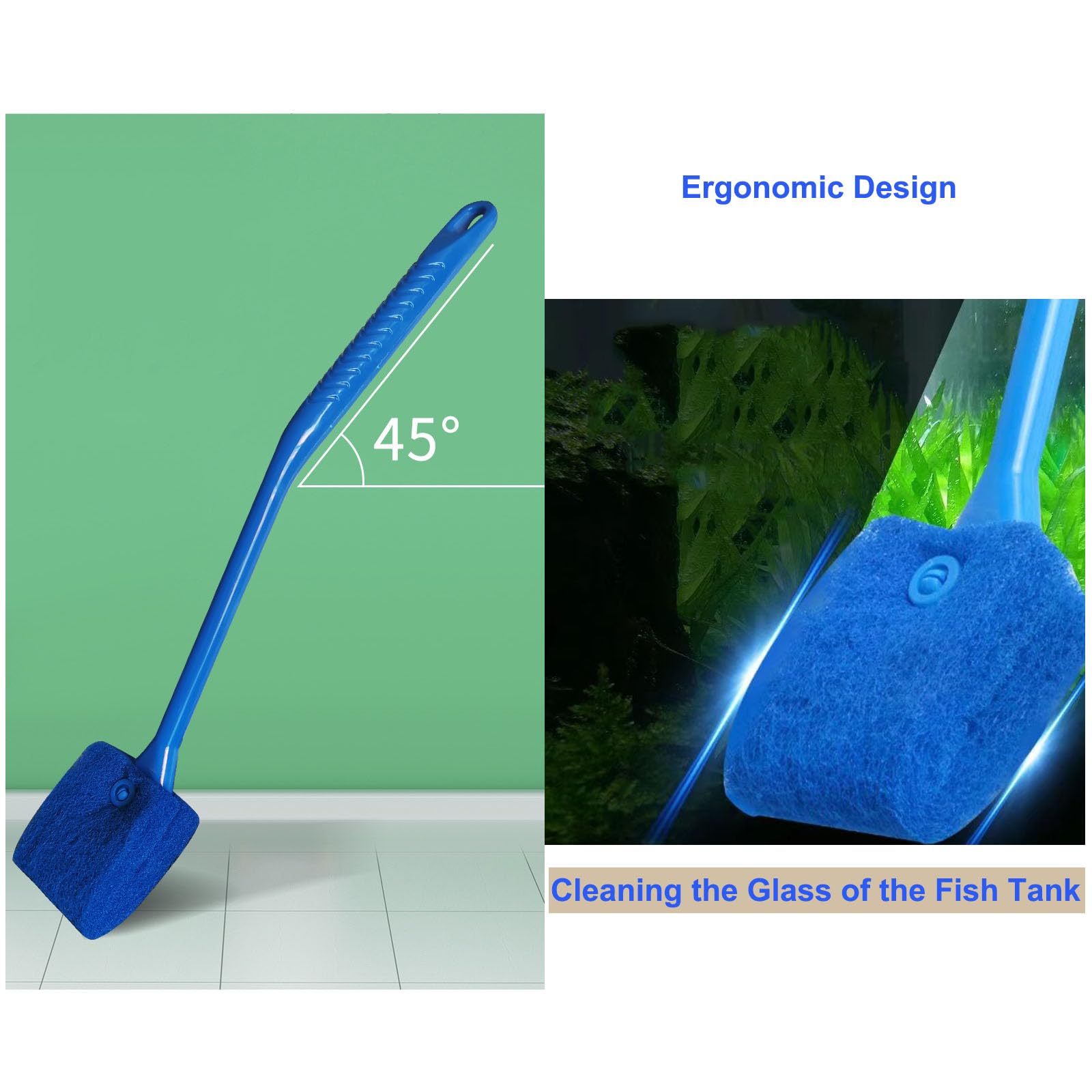 Fecsam aquascape kit glass scraper with sponge head for scratch-free cleaning