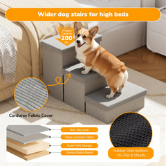 Fecuria dog stairs with non-slip base offering stable access to beds and couches.