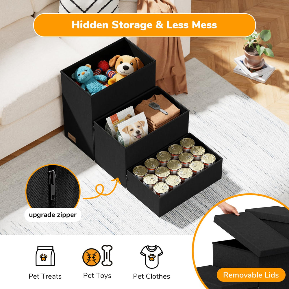 Fecuria dog stairs with non-slip base resting on a couch edge