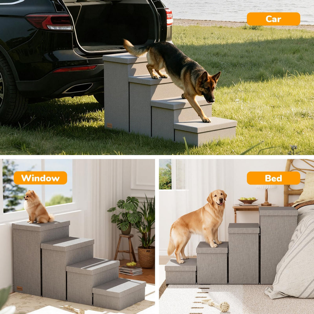 Fecuria dog stairs with non-slip base offering stable climbs.