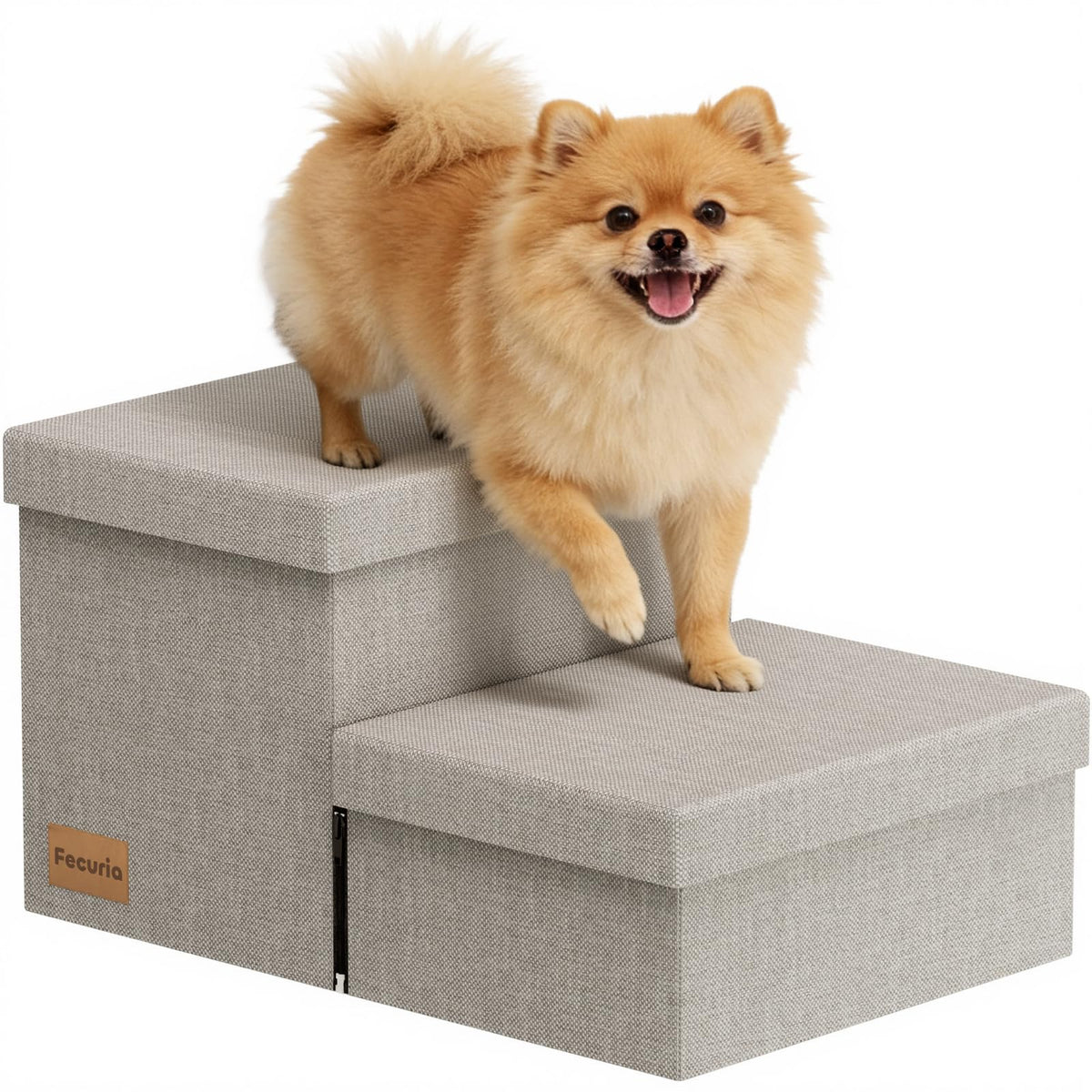 Fecuria dog stairs with storage assembly for clutter-free setup