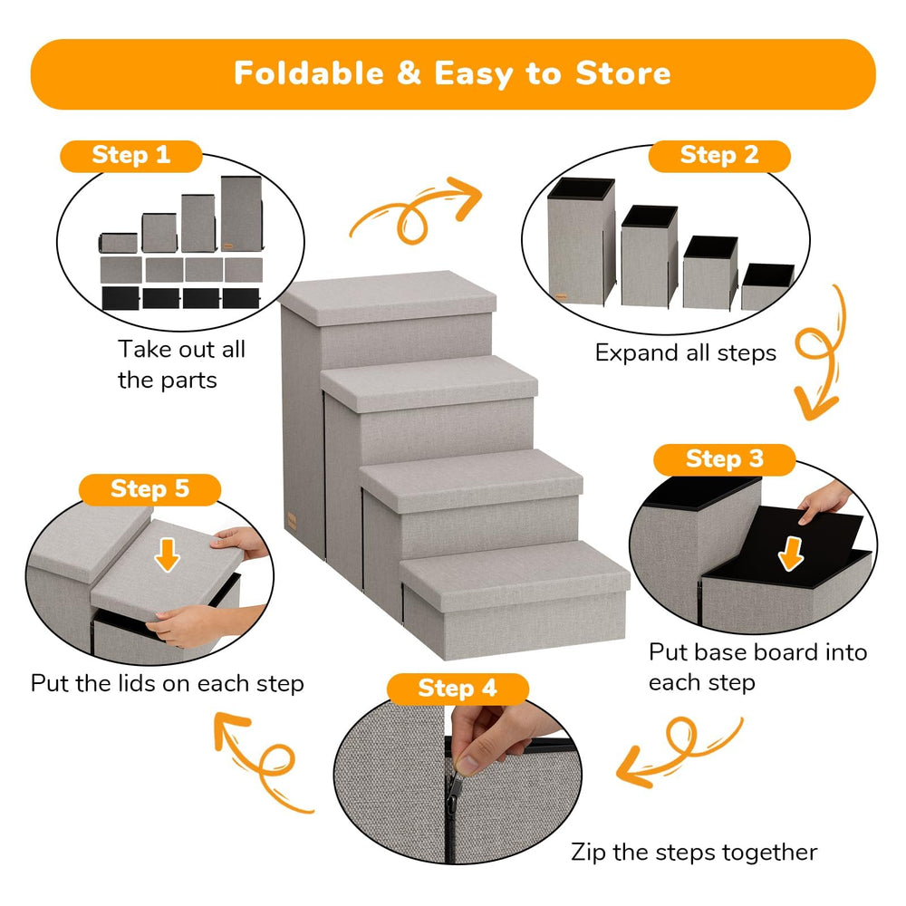 Fecuria stairs ideal for bed, couch, or car access.