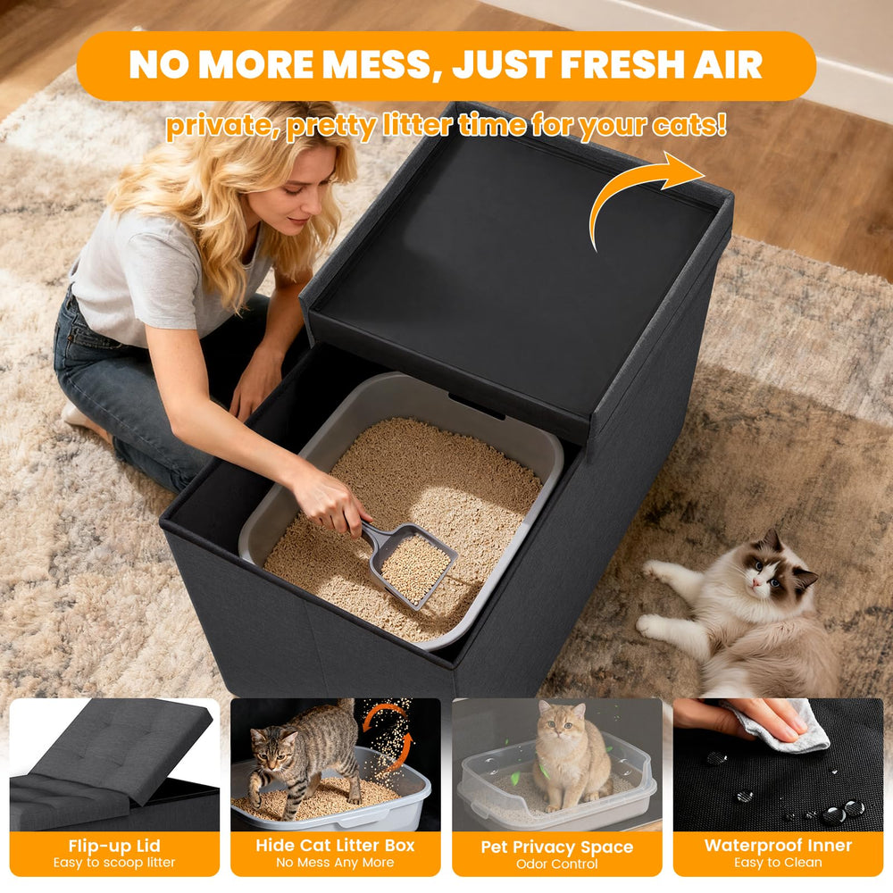 Fecuria flip-up lid enables quick cleaning and easy maintenance.