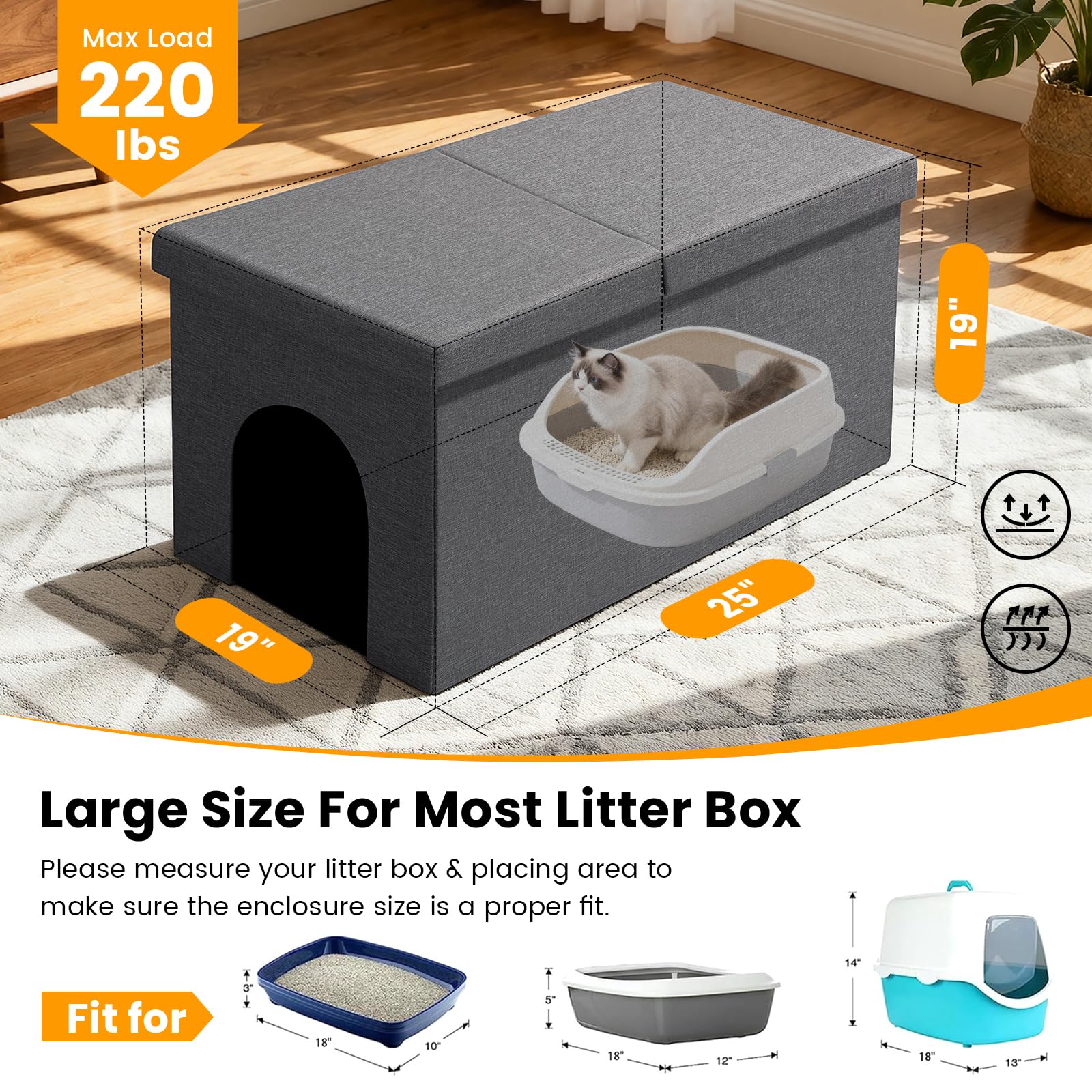 Fecuria flip-up lid allows quick cleaning and access.