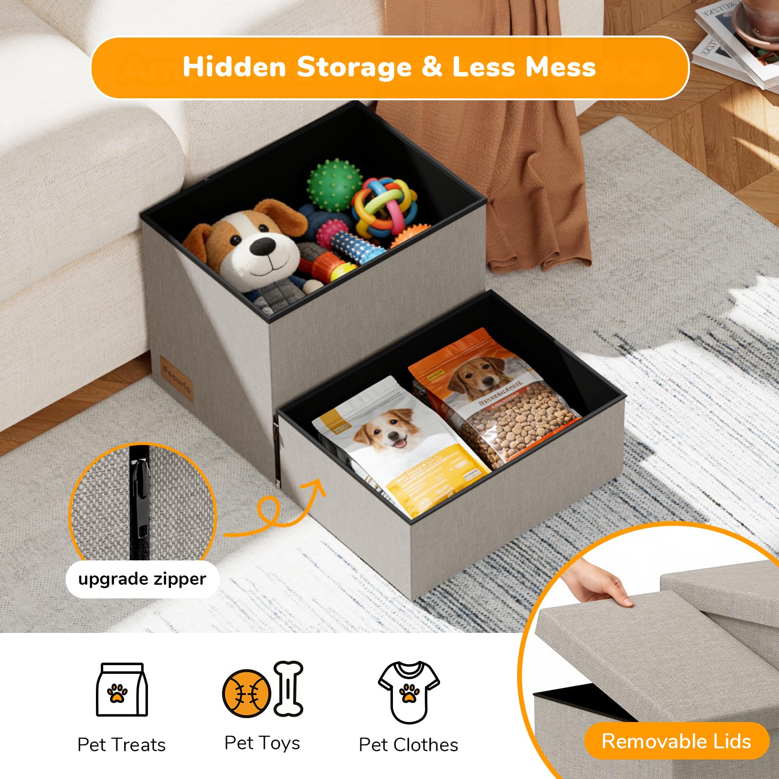 Fecuria foldable pet stairs for compact storage