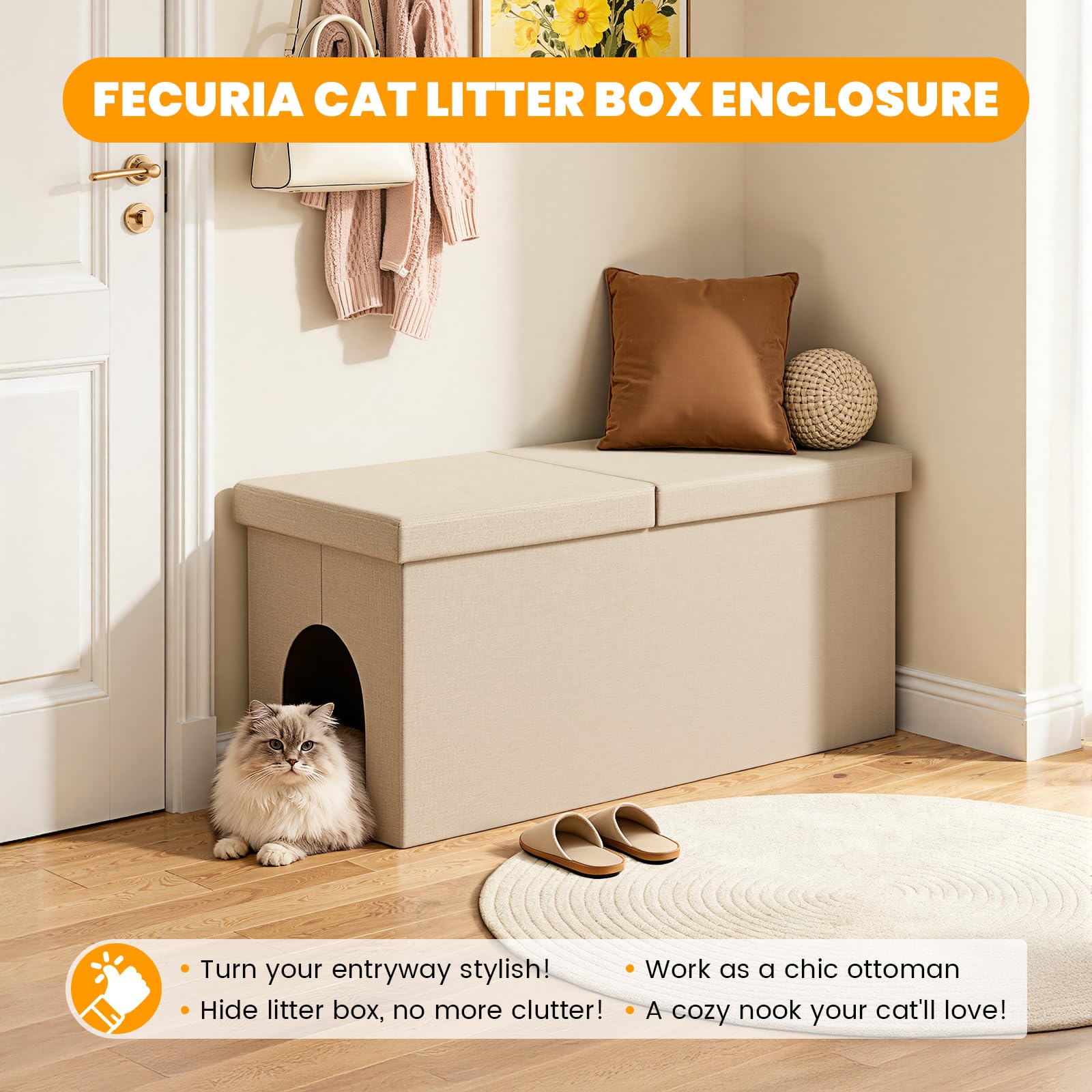 Fecuria hidden-storage-footrest demonstrates extra storage and comfort.