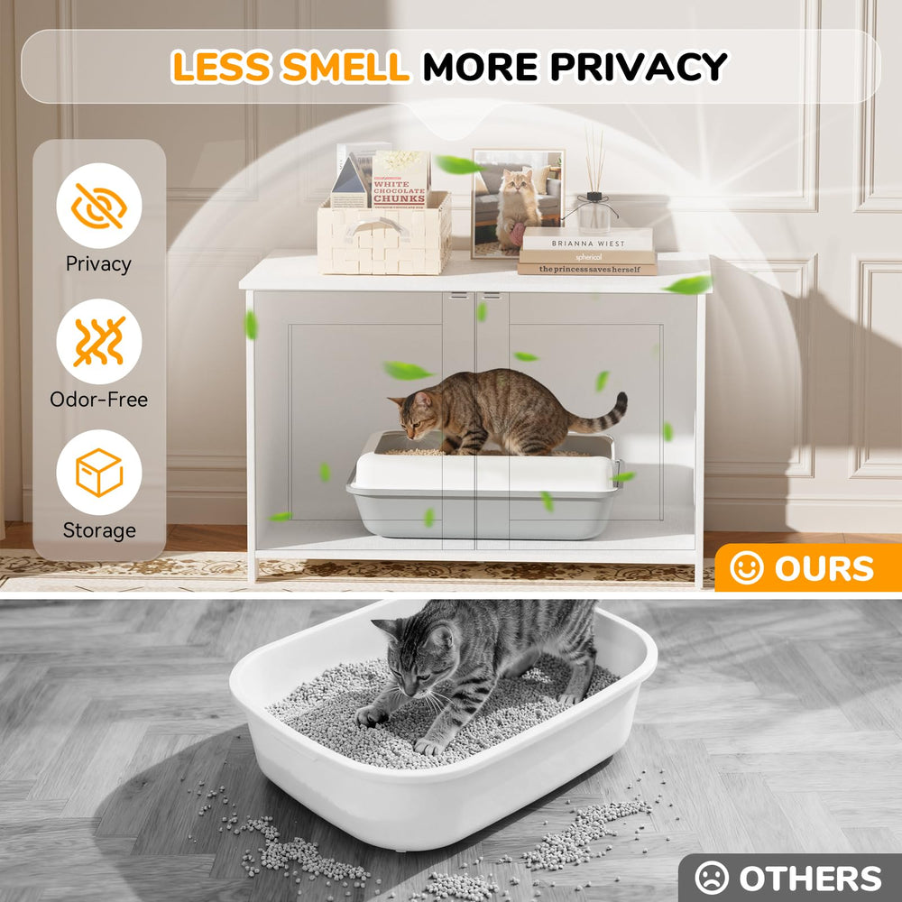 Fecuria odor-control litter furniture neutralizes smells while blending with decor.