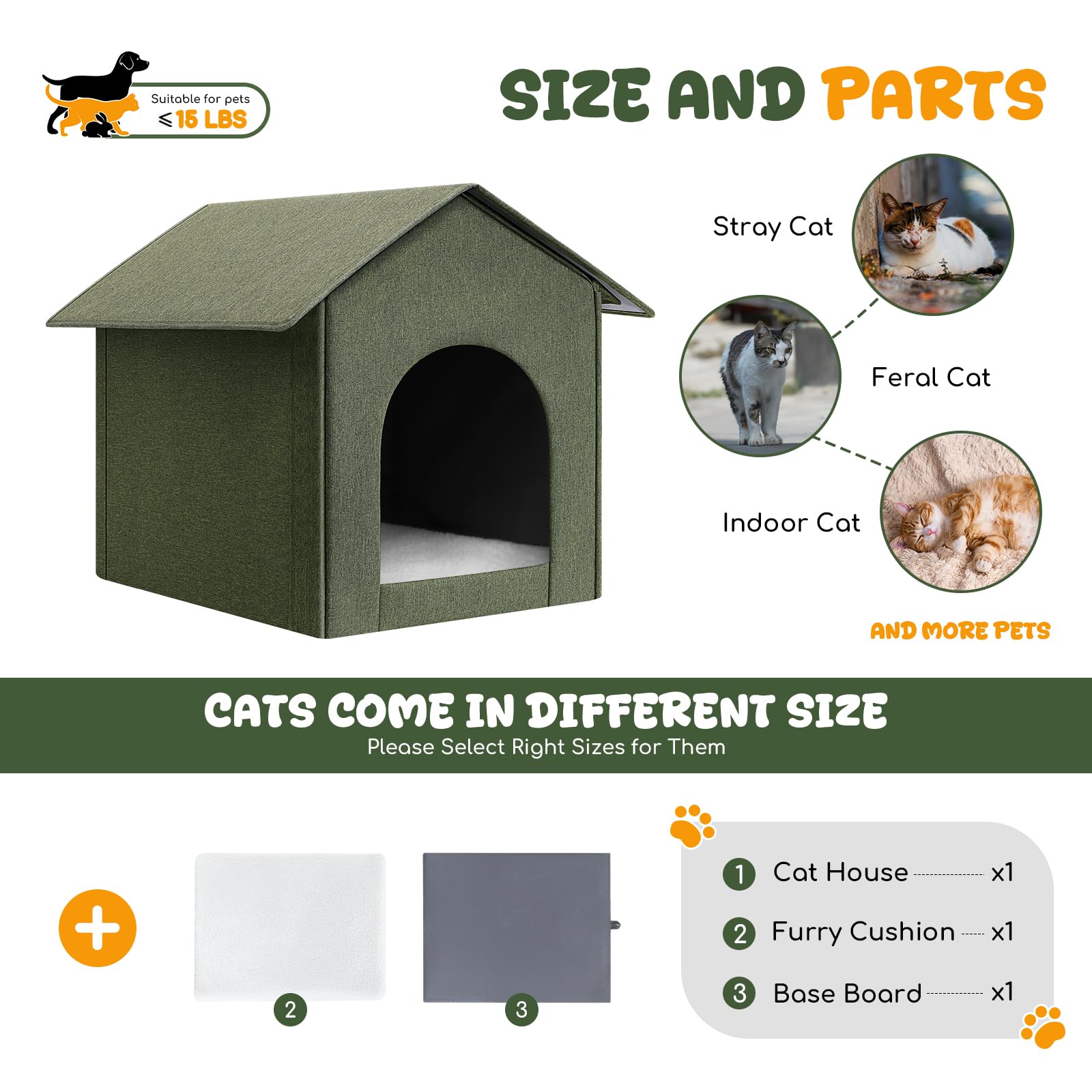 Fecuria outdoor cat house easy-care materials simplify cleaning and maintenance
