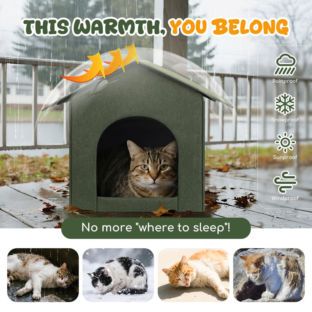 Fecuria outdoor cat house ideal shelter for stray or feral cats in yards