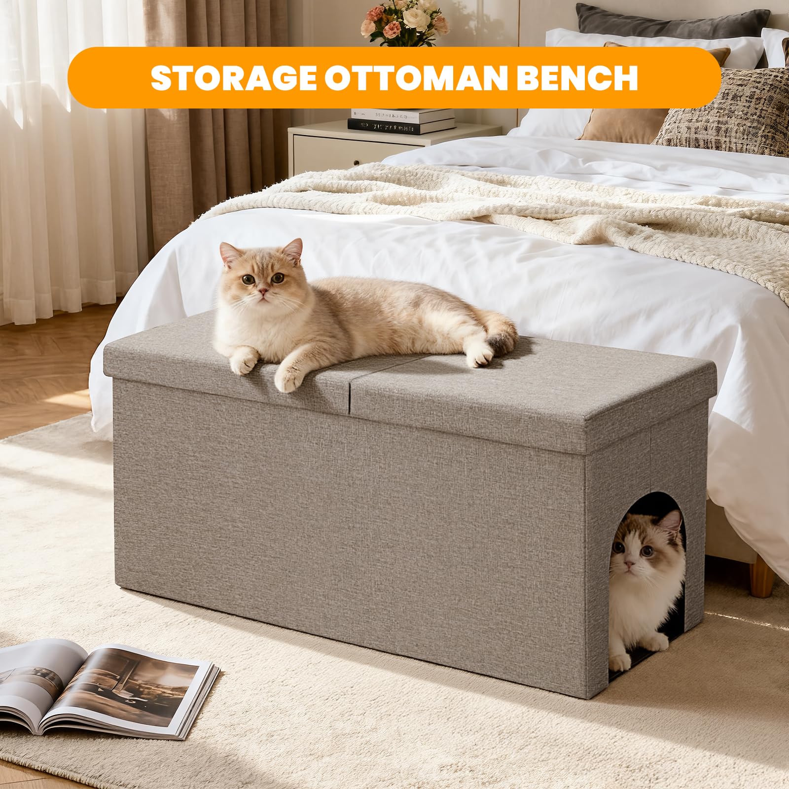Fecuria storage footrest integrated into chic furniture for extra convenience.