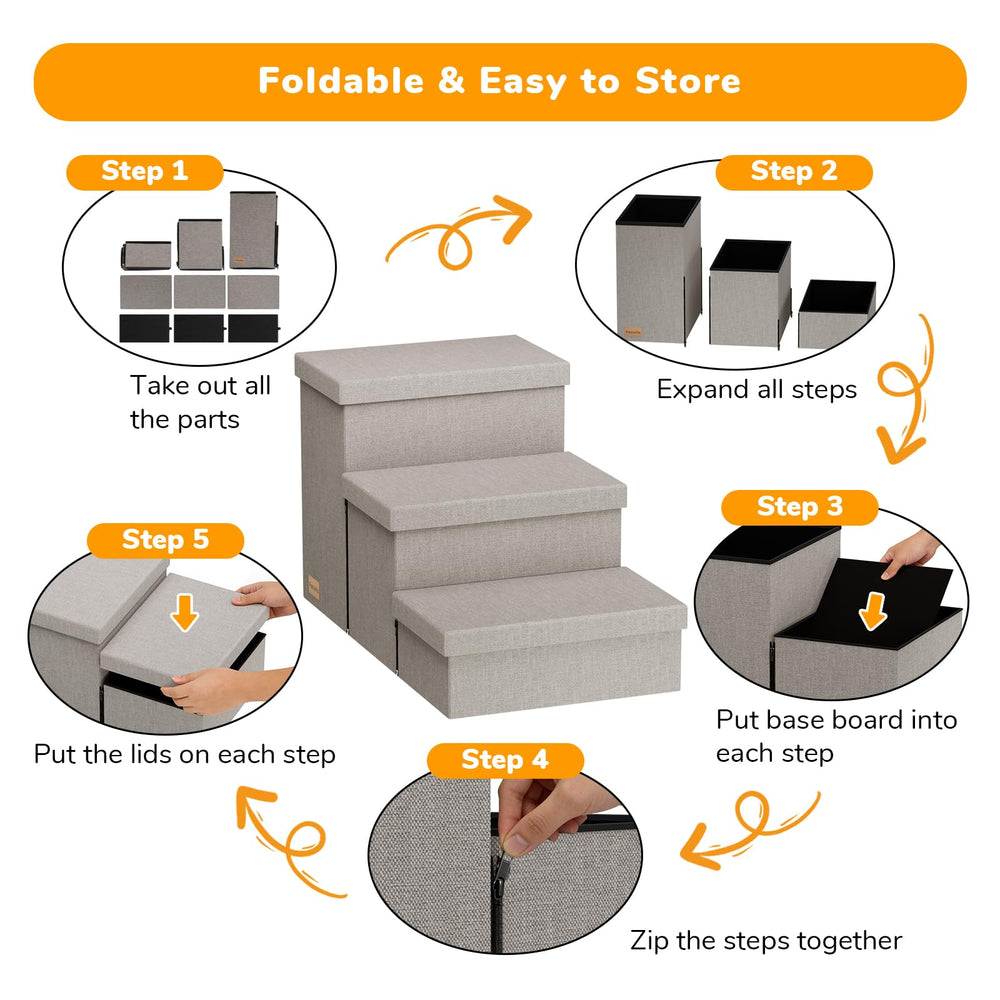 Fecuria sturdy support up to 200 lbs for aging or large pets.