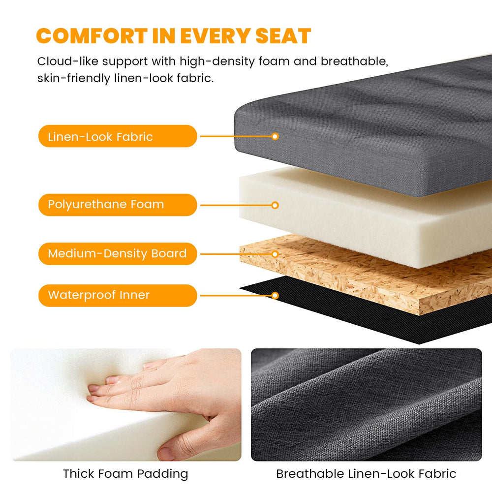 Fecuria waterproof and scratch-resistant surface ensures lasting durability.