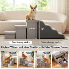 Fecuria wide steps provide an easy climb for small to large pets.