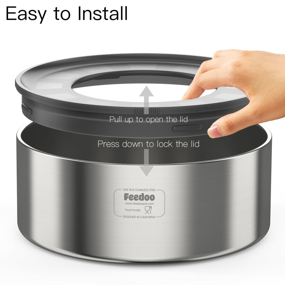 Feedoo 2L capacity; suitable for small to medium dogs.