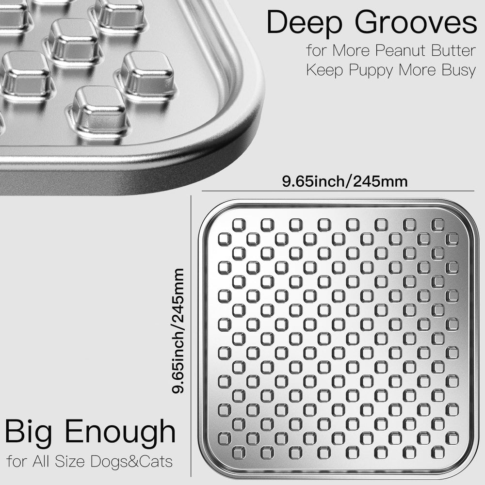 Feedoo dishwasher-safe lick mat cleans easily with no odor retention.