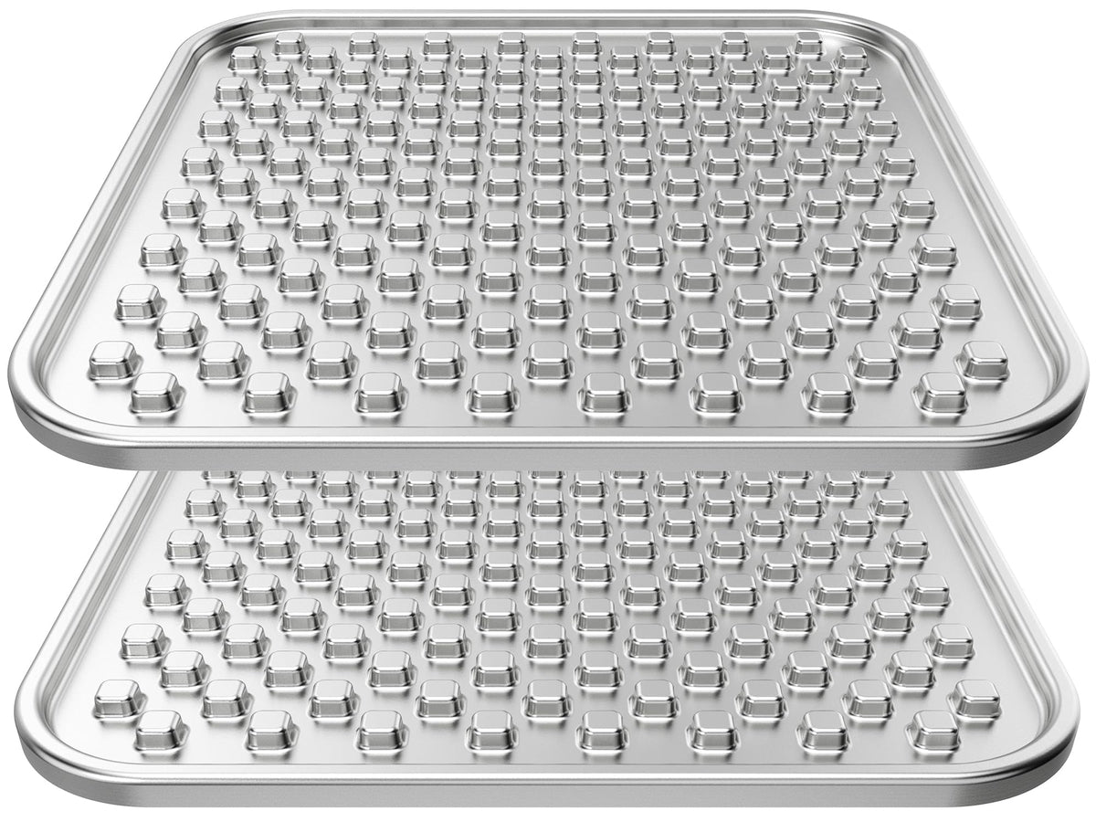Feedoo double-layer stainless steel lick mat for dogs and cats during enrichment meals.