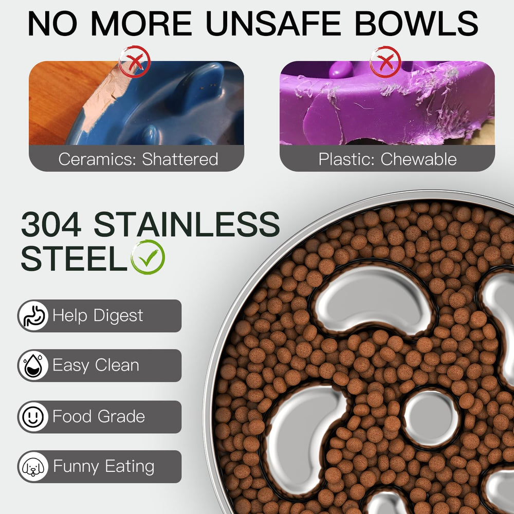 Feedoo double-wall construction adds weight and stability while remaining easy to clean.