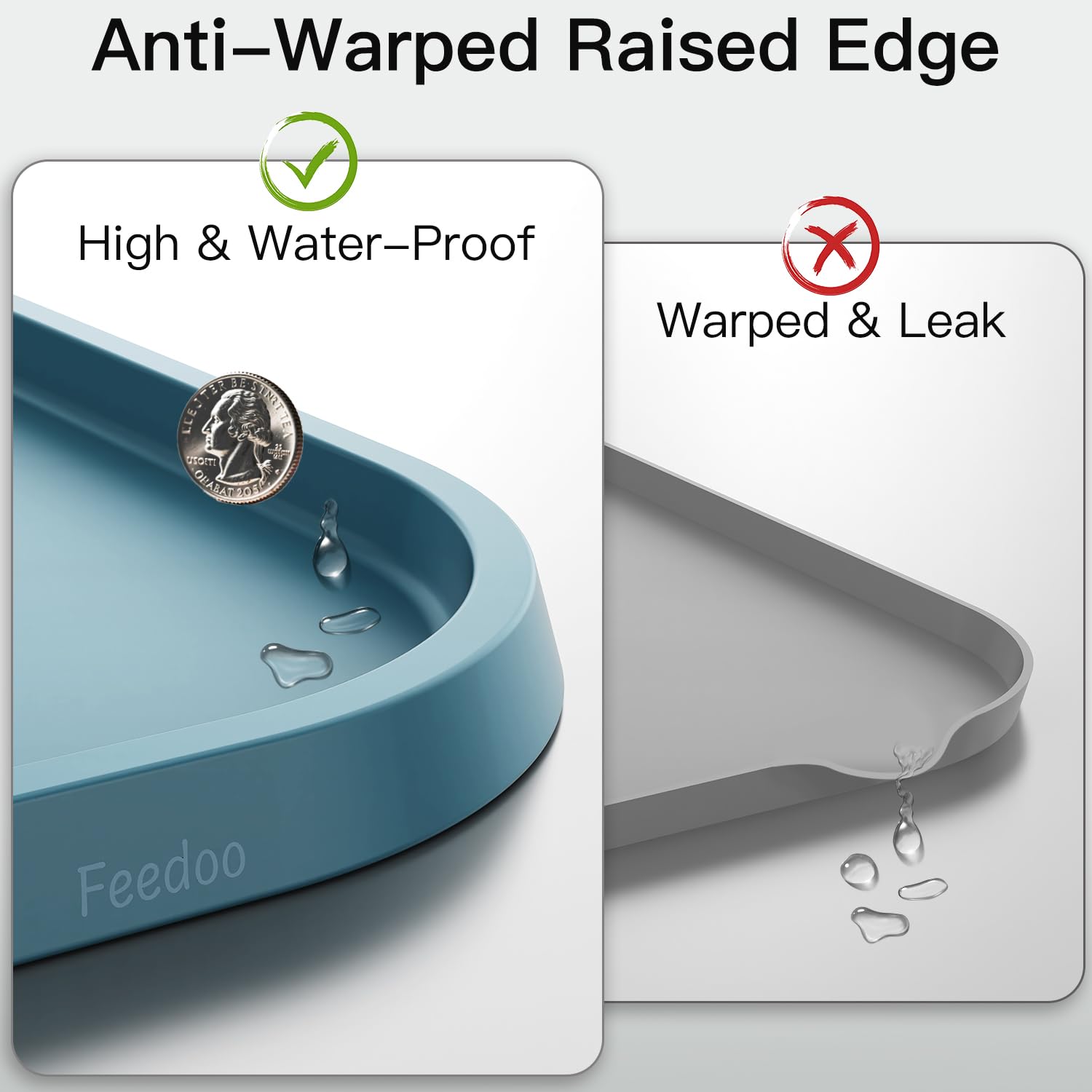 Feedoo dishwasher-safe silicone mat for easy cleanup after meals.