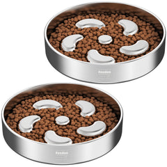 Feedoo slow-feeder bowl with flower design slows meals for dogs.