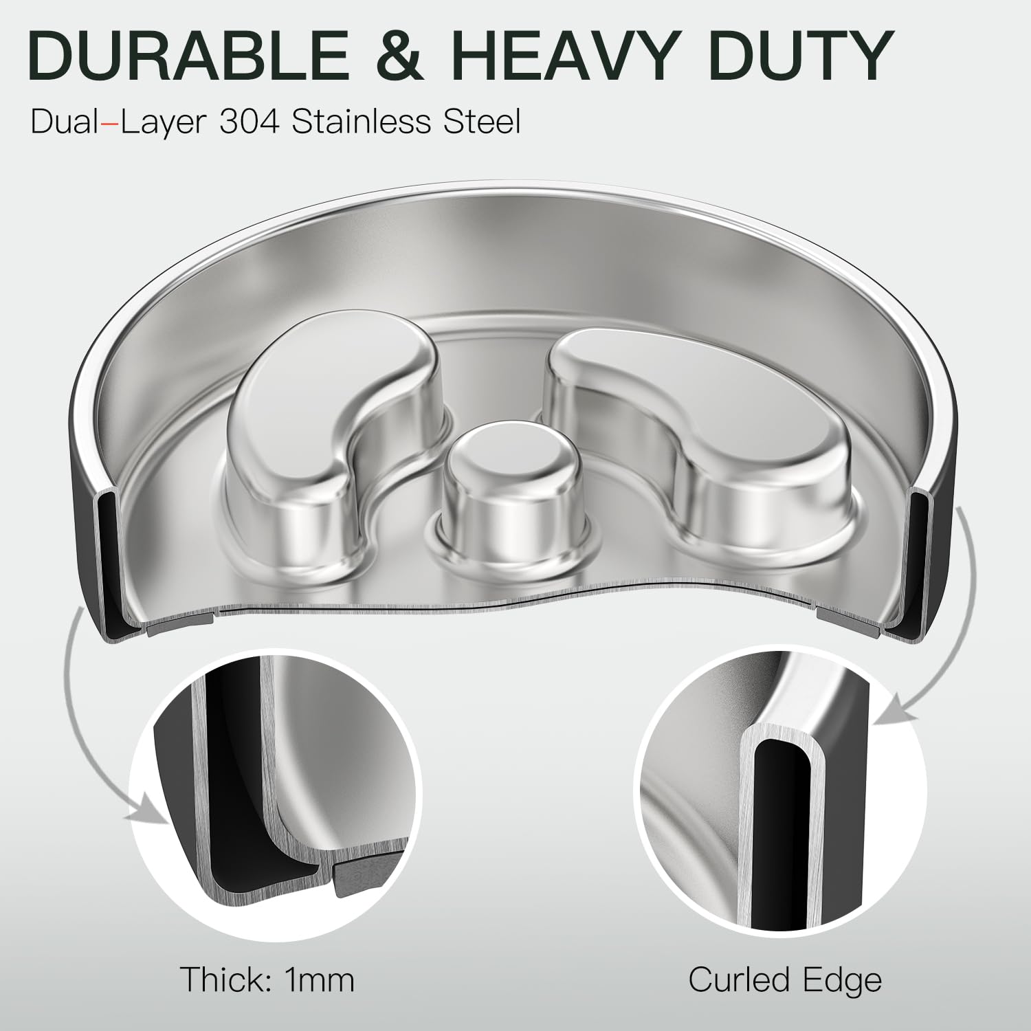 Feedoo Slow Feeder Bowl with dual-layer construction for longevity.