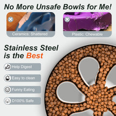 Feedoo stainless steel bowl 304-grade durable and easy to clean.