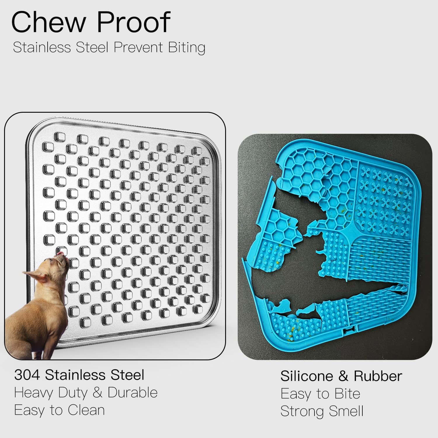 Feedoo textured surface promotes slow licking during meals and enrichment.