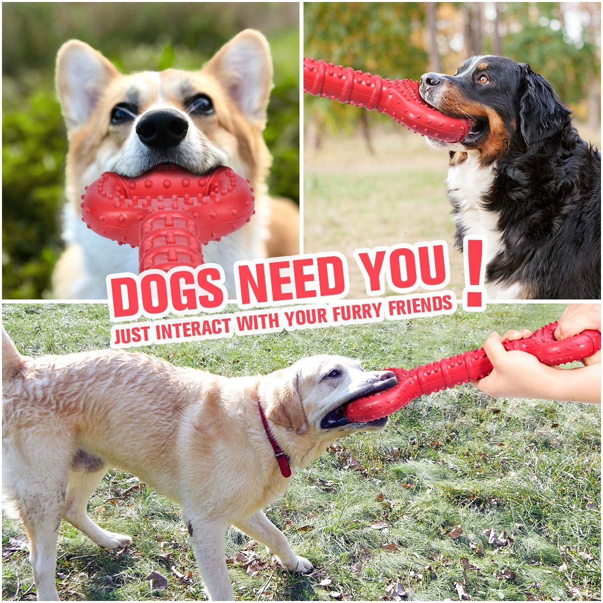 Feeko dog toy for large breeds supports teeth cleaning during chewing.