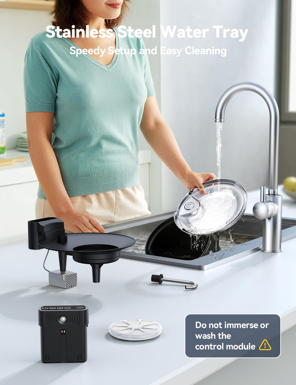 FEELNEEDY vertical filtration system maintains clear, fresh-tasting water.