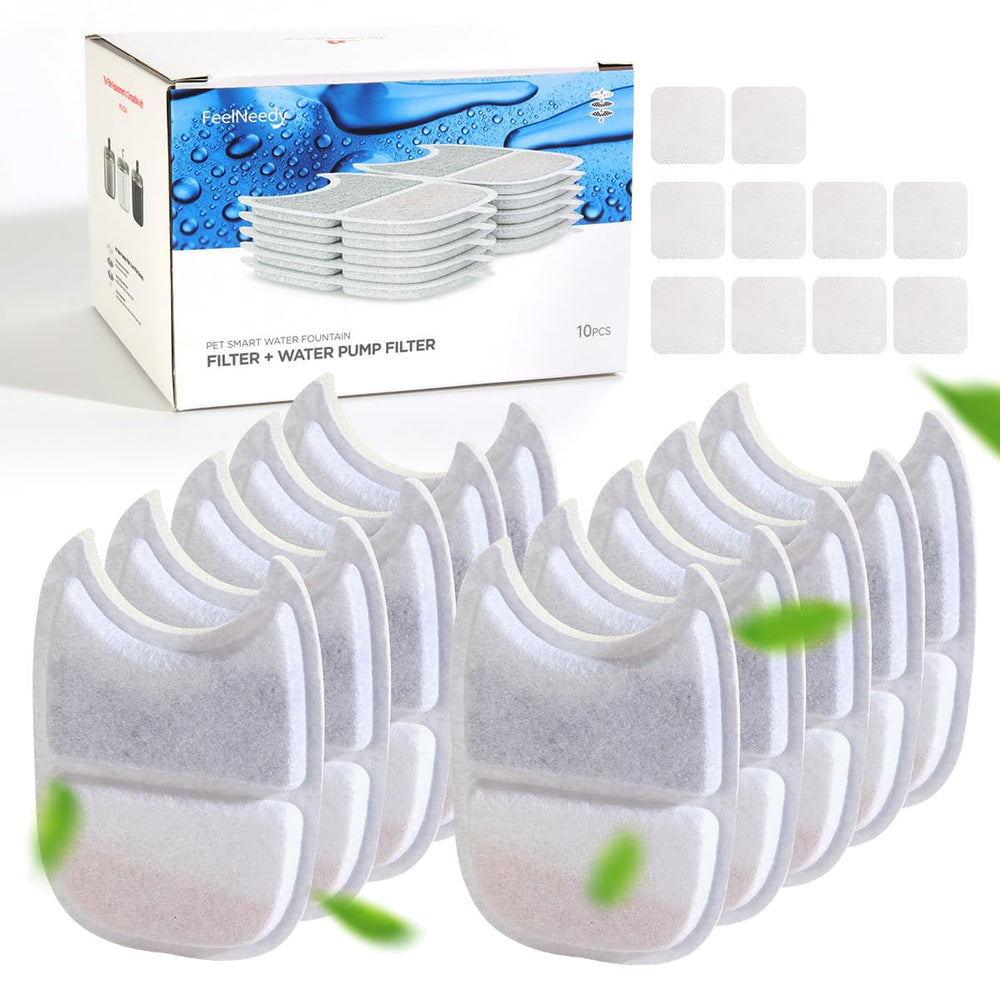 FEELNEEDY 10 pack replacement filters for YPD-C004S and YPD-C004P ensure fresh water for pets.