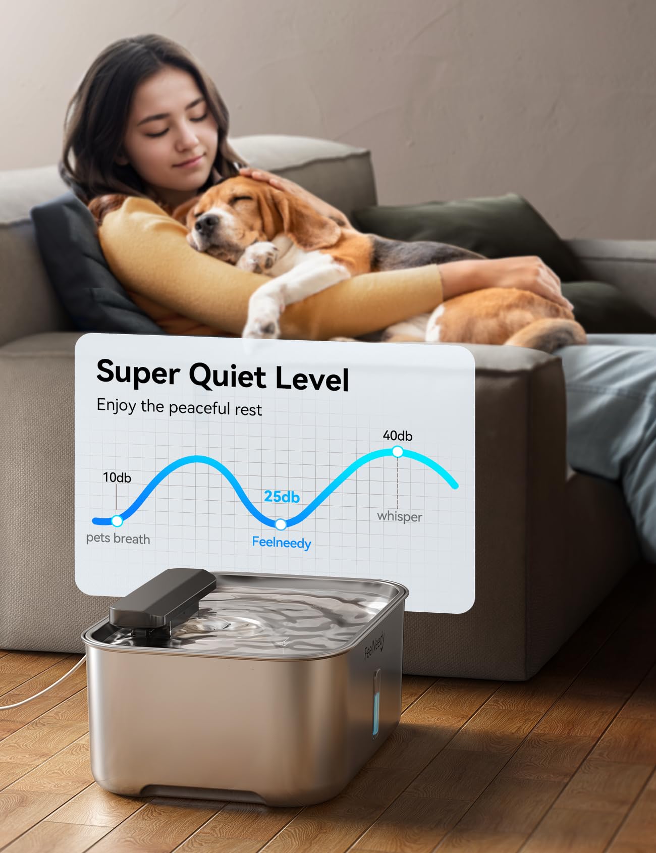 FEELNEEDY four-stage filtration system captures impurities for fresher water.