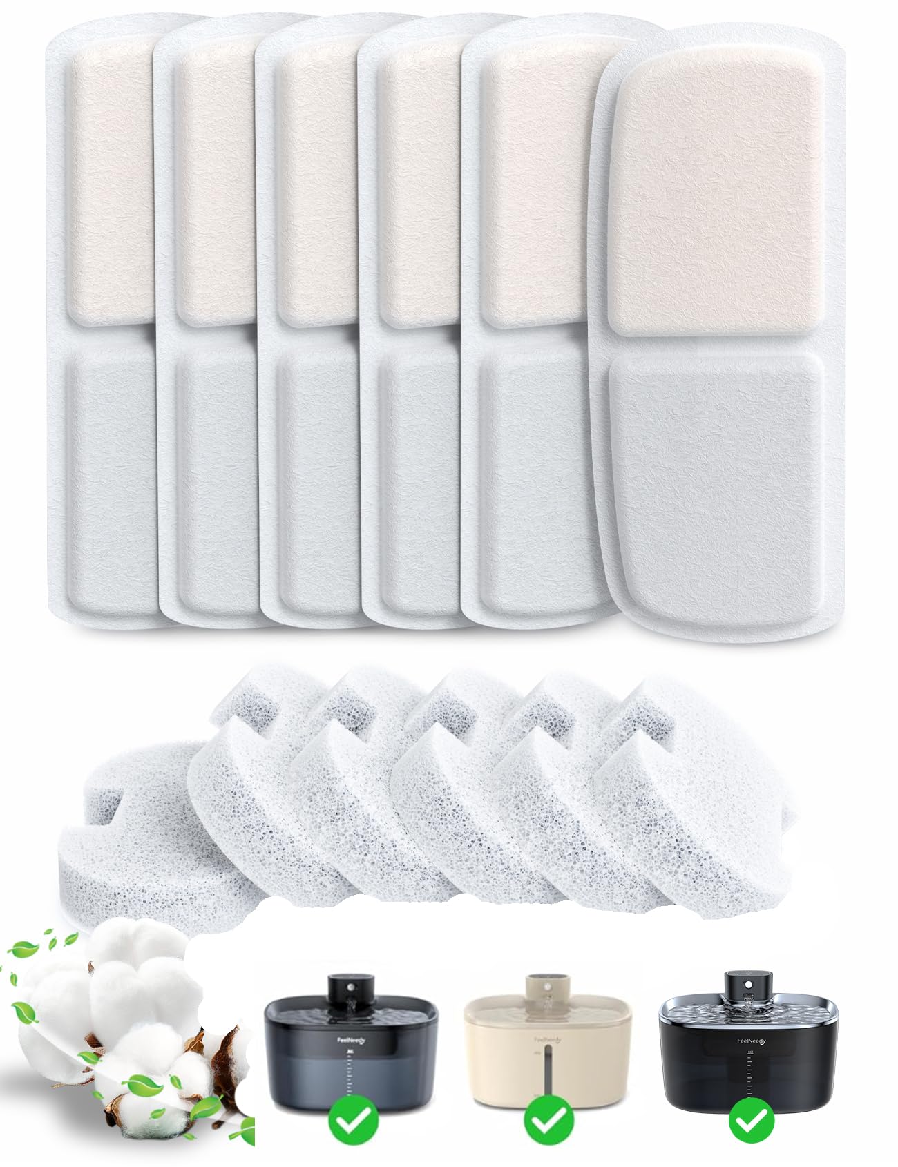 FEELNEEDY 6-pack filter for FN-W07 keeps water clean and fresh