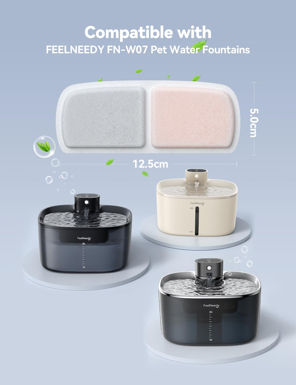 FEELNEEDY 6-pack sponge for FN-W07 traps debris for clearer water