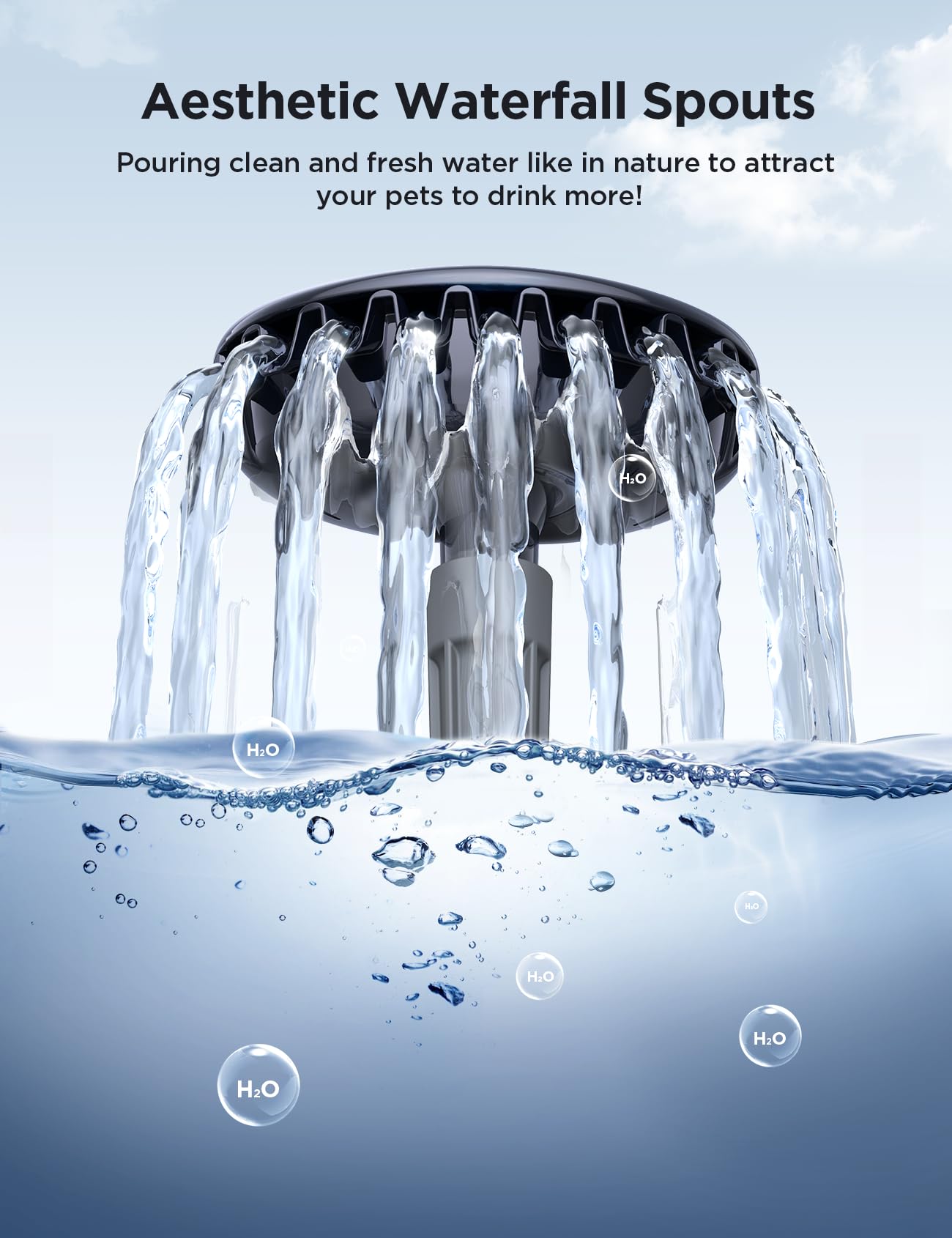 FEELNEEDY anti-spill water tray reduces splashes during use.