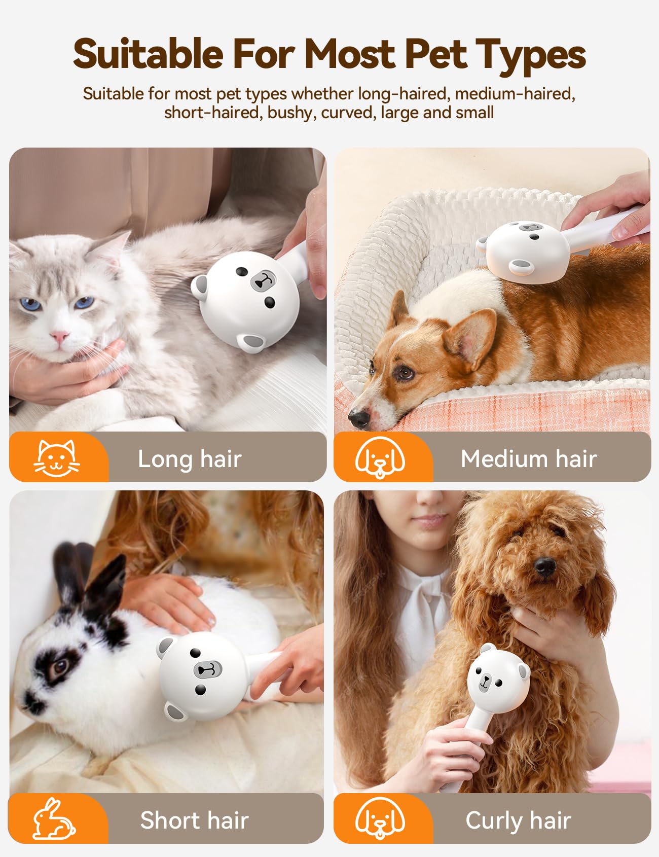 FEELNEEDY Cat Steam Brush brushing-session frame captures calm grooming moments