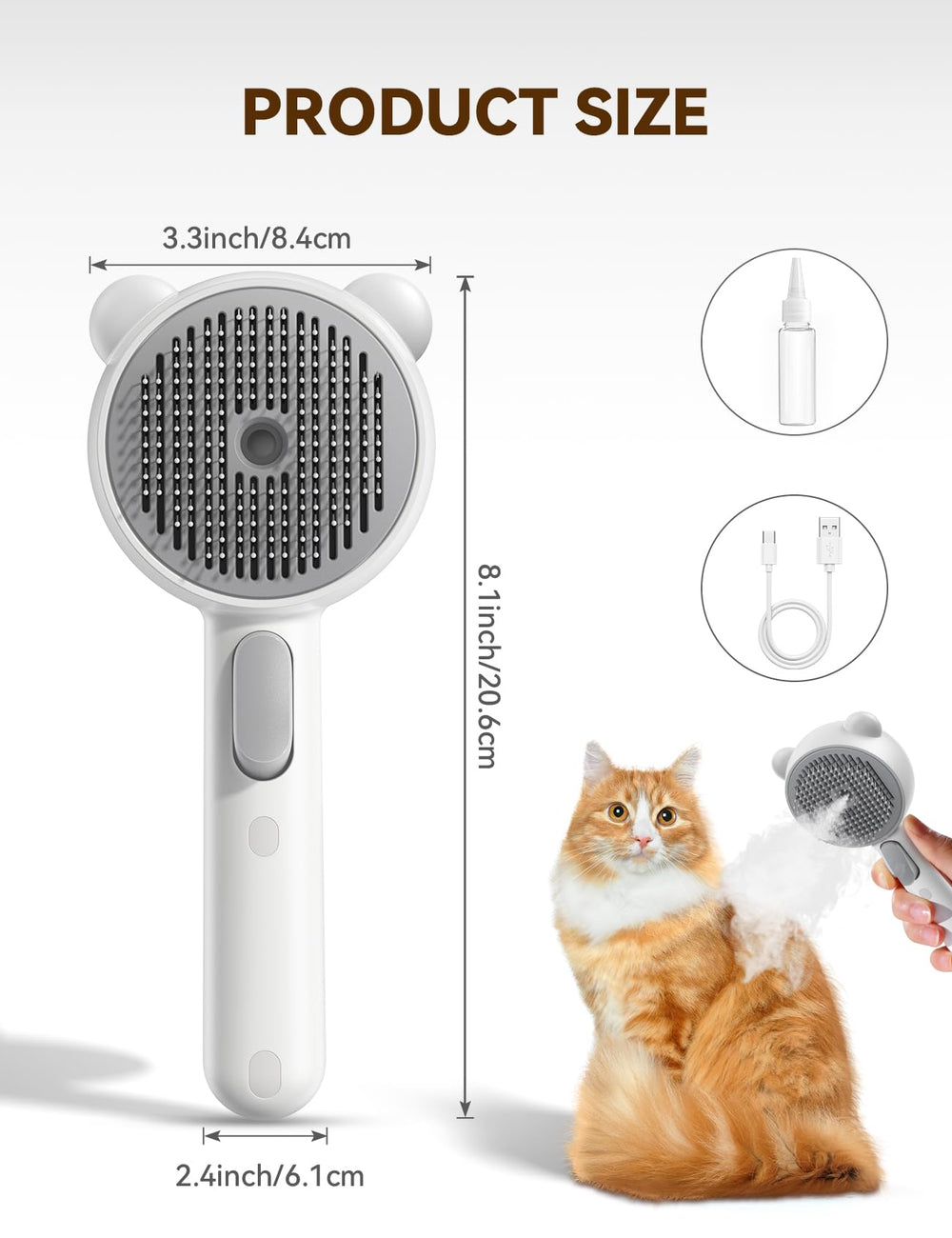 FEELNEEDY Cat Steam Brush usb-charging keeps device ready for sessions