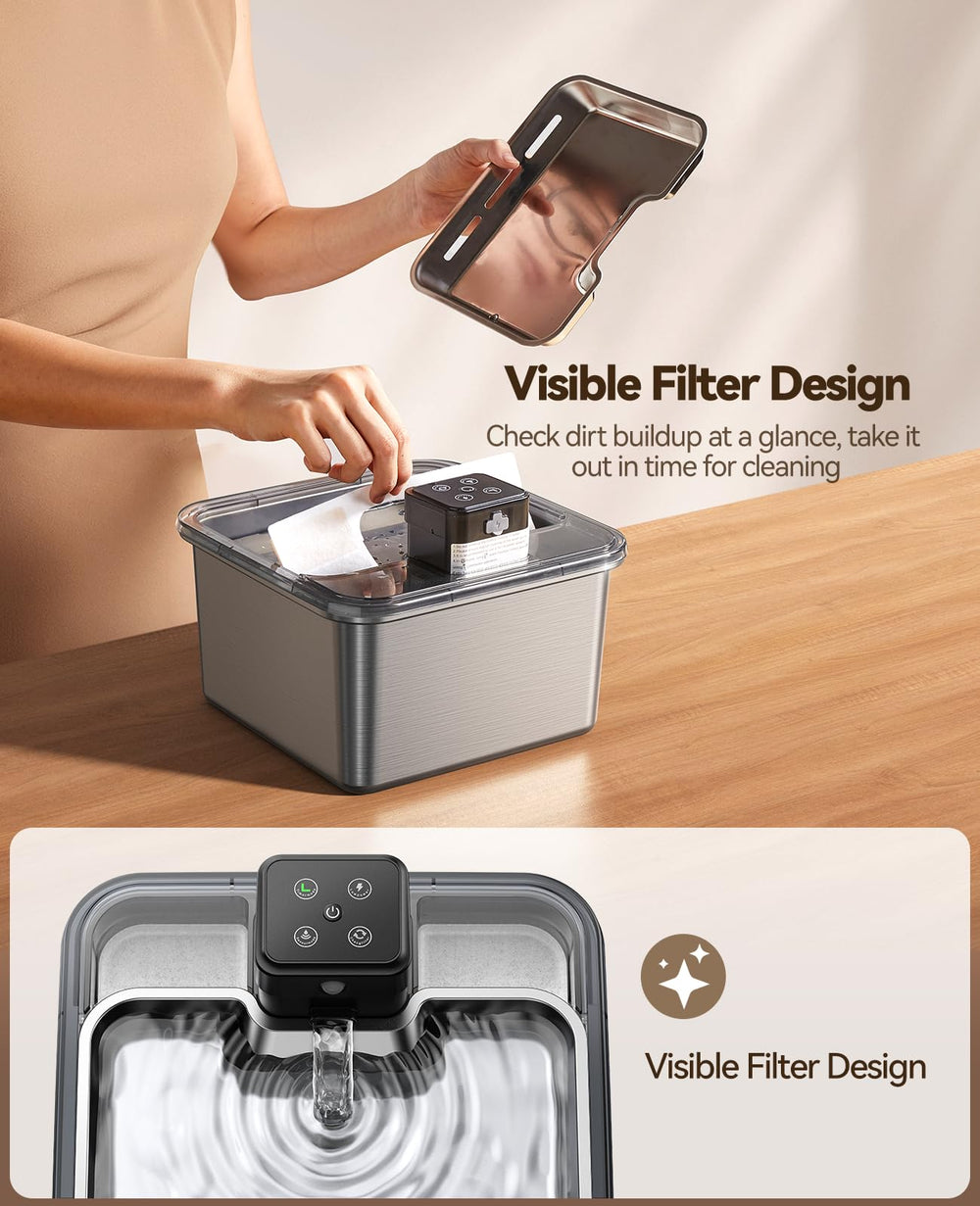 FEELNEEDY cordless fountain design for placement without outlet clutter