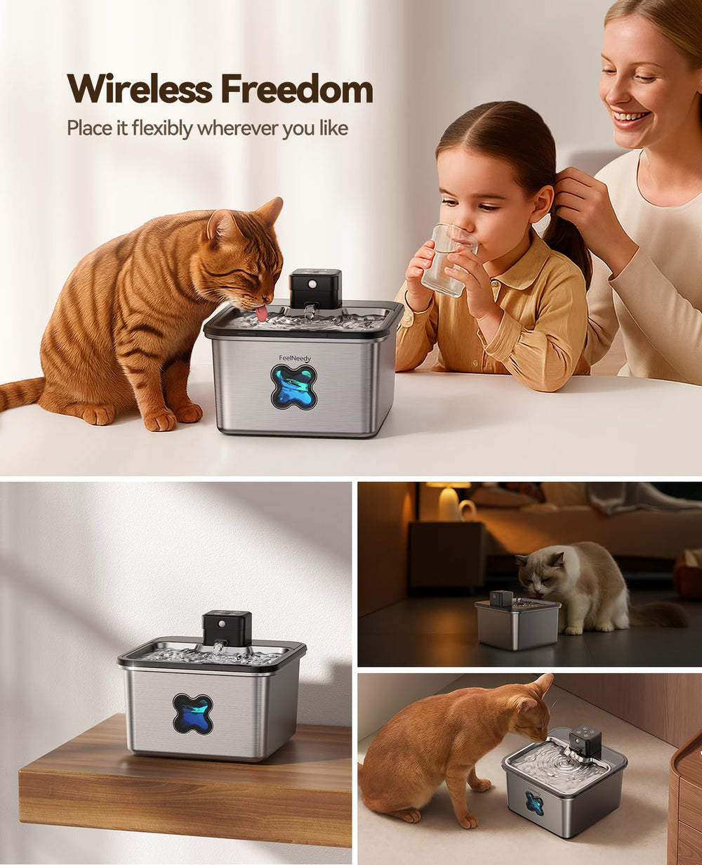 FEELNEEDY 3.2L tank keeps cats hydrated longer between refills