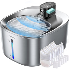 FEELNEEDY cordless cat water fountain 4L for flexible pet hydration.
