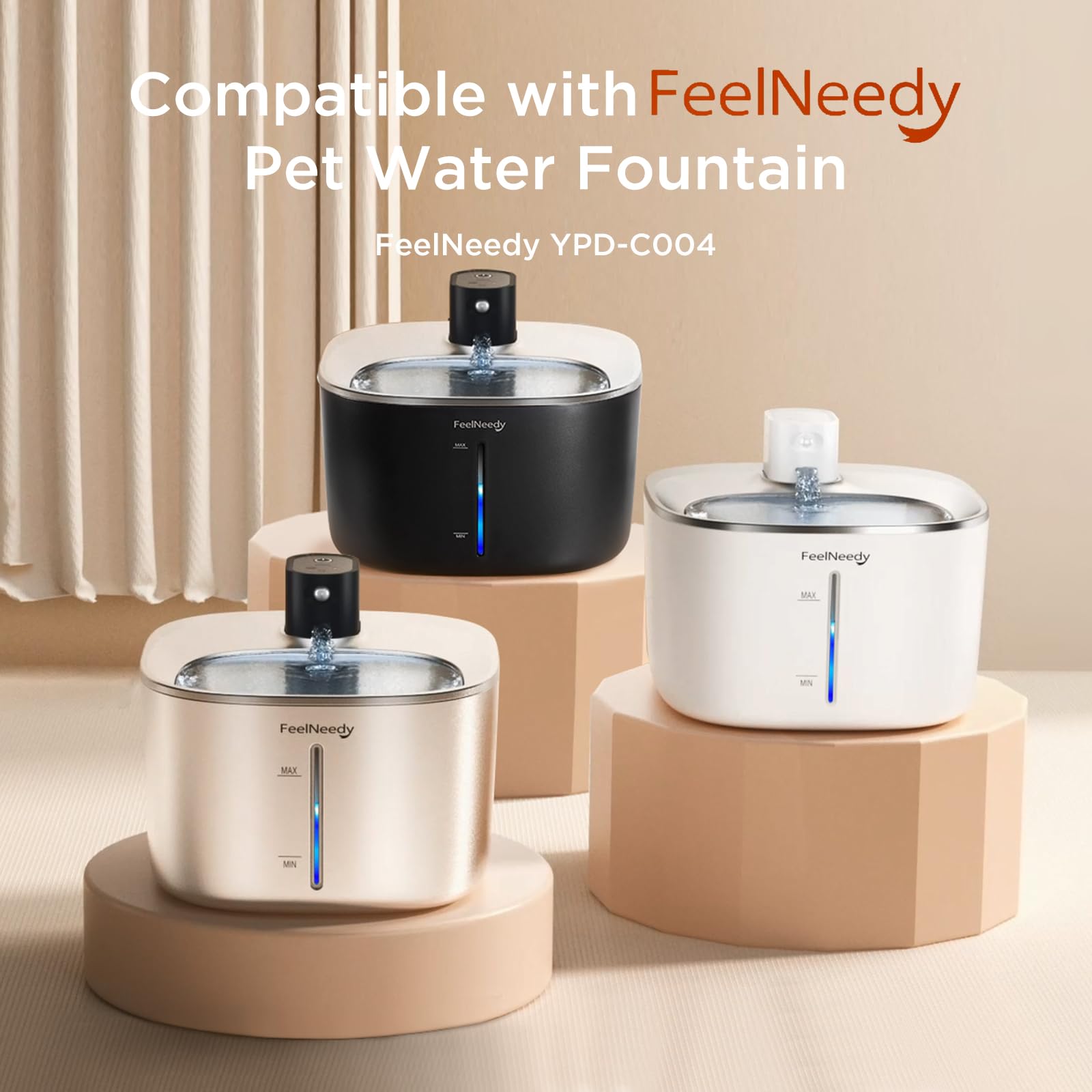 FEELNEEDY filter sponge pack for pump keeps fountain filtration consistent and easy to maintain.