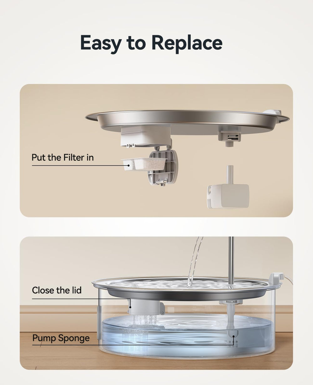 FEELNEEDY FN-W14 fountain installation compatibility illustration.
